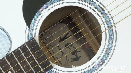 優(yōu)質民謠吉他 lennov 41寸白色新款 專業(yè)商家為您供應高品質吉他_民族彈撥樂器_第一槍